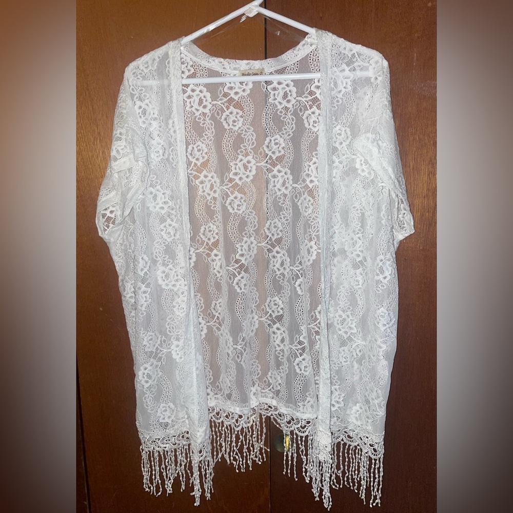 Elegant White Lace Cardigan